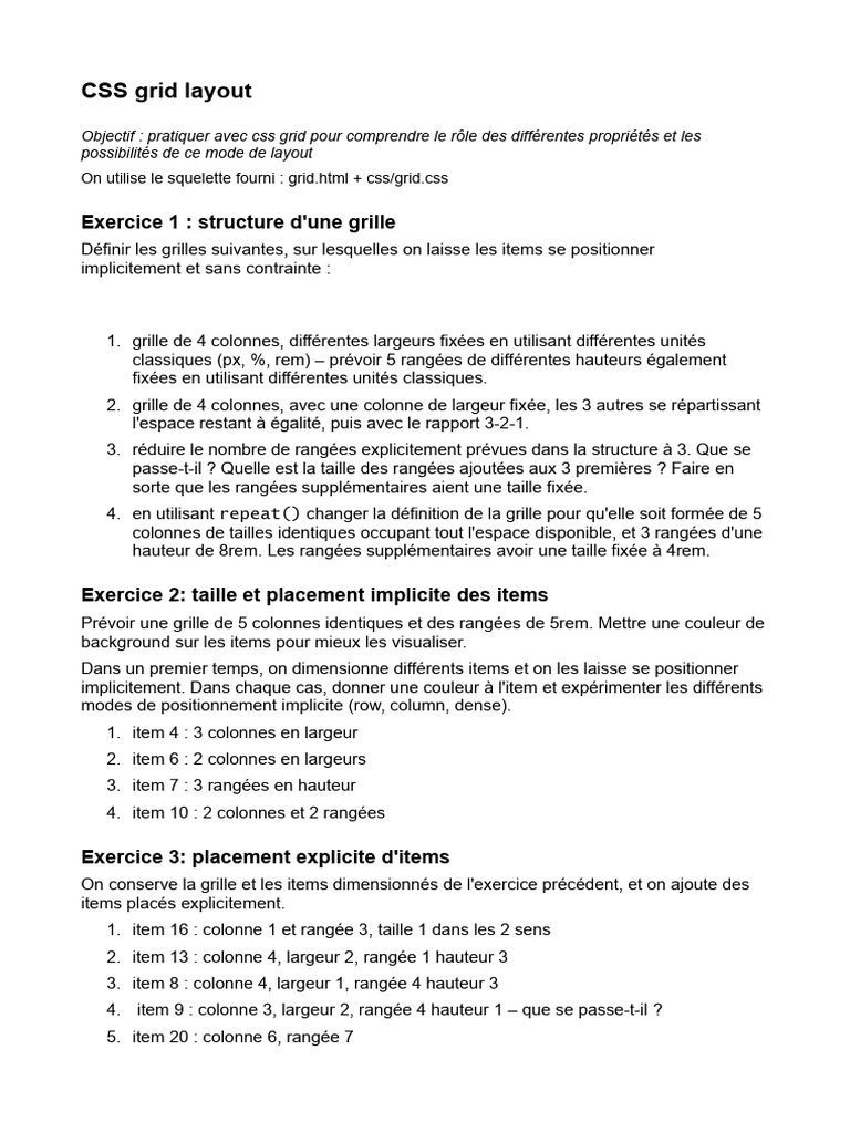 Pratique du CSS Grid Layout | PDF