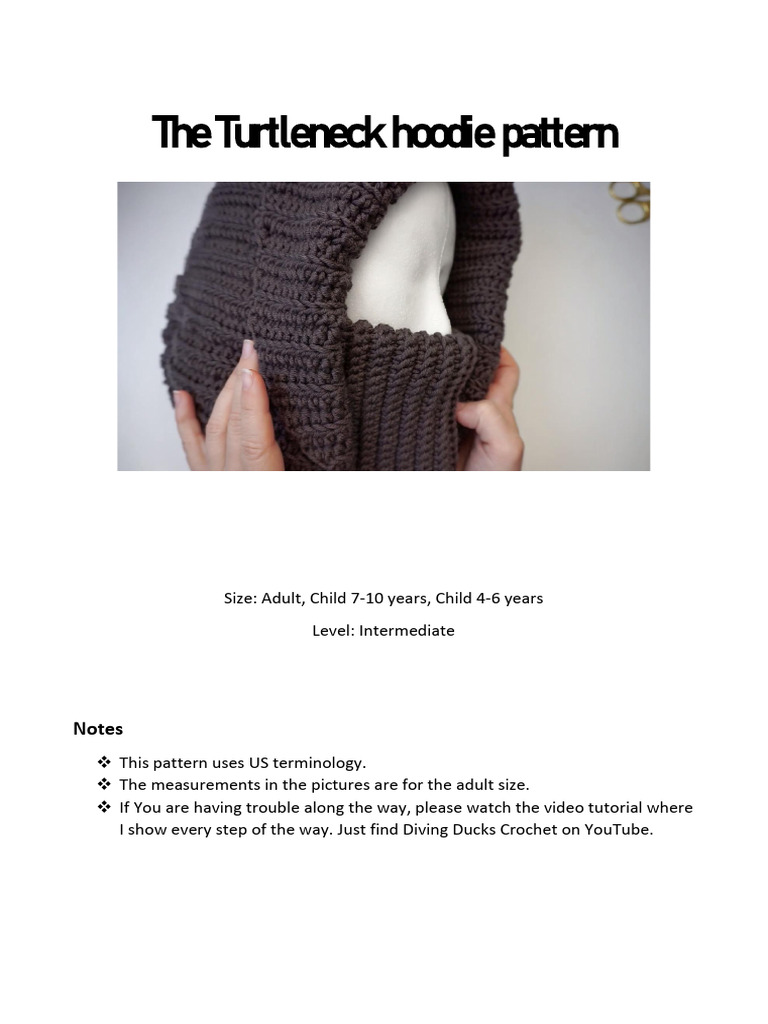 Free Turtleneck Hoodie Crochet Pattern | PDF