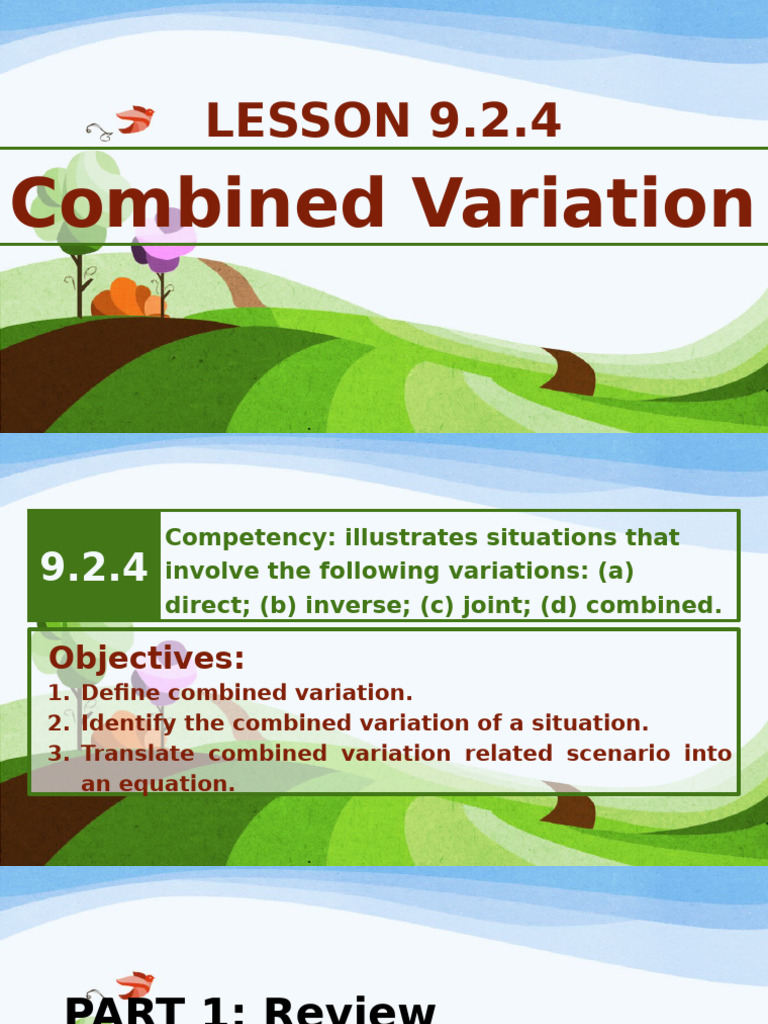 Understanding Combined Variation Concepts | PDF | Volt | Physical ...