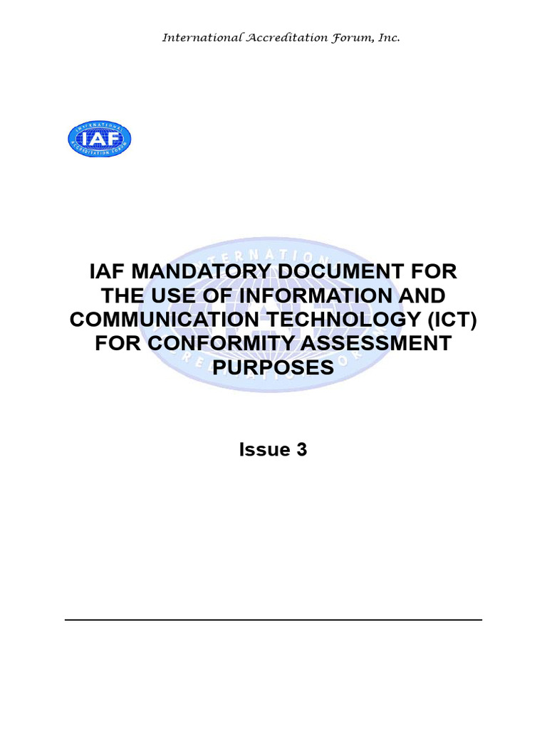IAF MD 4:2025 - ICT in Conformity Assessment | PDF