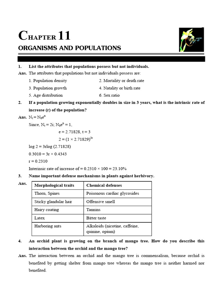 Population Dynamics and Interactions Explained | PDF | Ficus | Parasitism