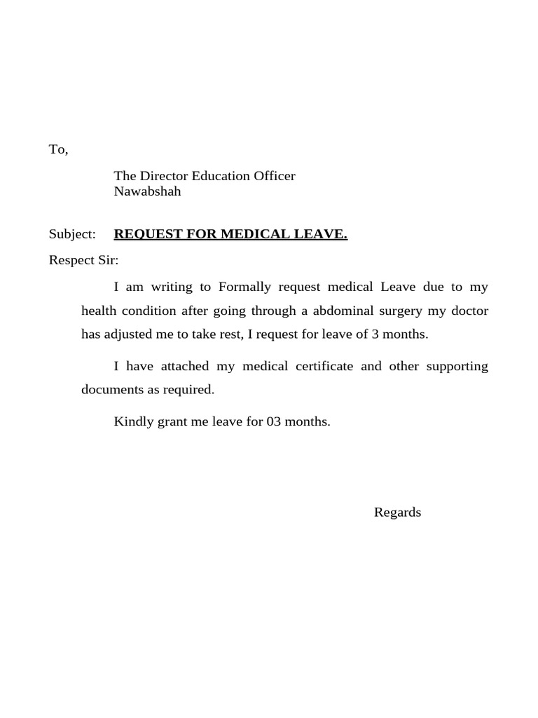 Medical Leave Request After Surgery | PDF
