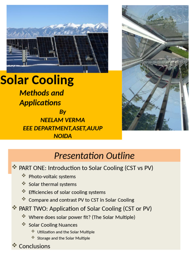 Solar Cooling Methods and Applications | PDF | Solar Energy | Photovoltaics
