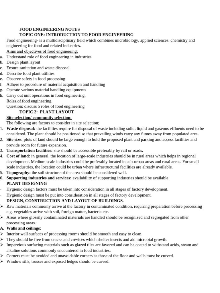 Food Engineering Overview and Guidelines | PDF | Boiler | Water ...