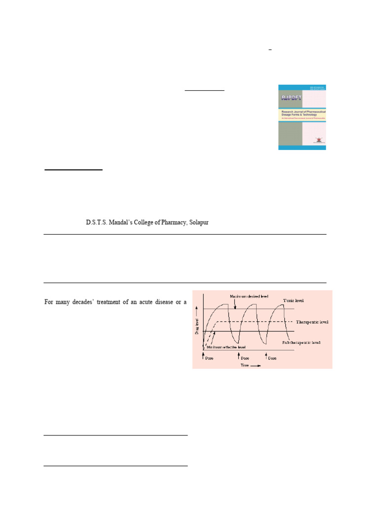 Overview of Controlled Drug Delivery Systems | PDF | Dose (Biochemistry ...