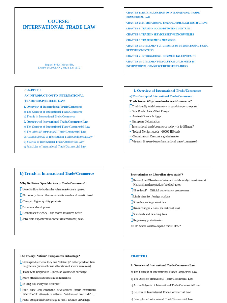 International Trade Law Overview | PDF | Most Favoured Nation | Free ...