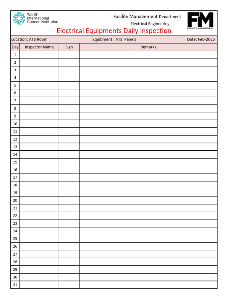 Ats Room Daily Inspection | PDF