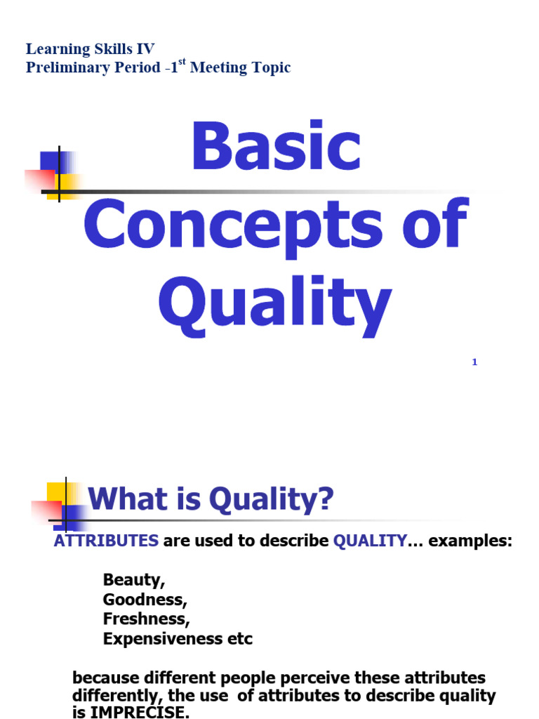 Defining Quality and Excellence | PDF