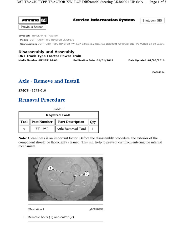 Axle - Remove and Install | PDF | Axle | Land Vehicles