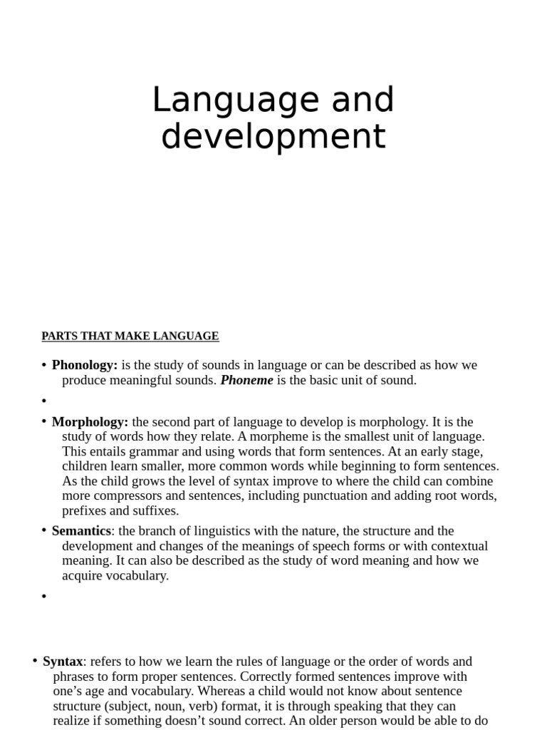 Factors Influencing Language Development | PDF | Word | Language ...