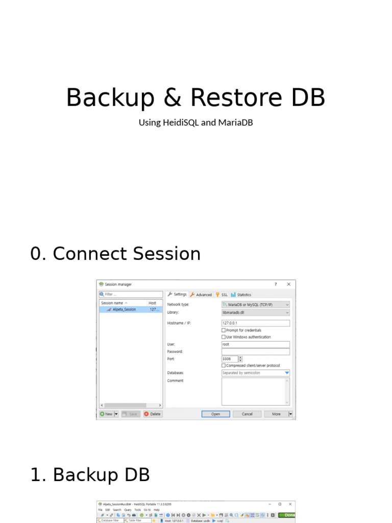HeidiSQL Backup and Restore Guide | PDF