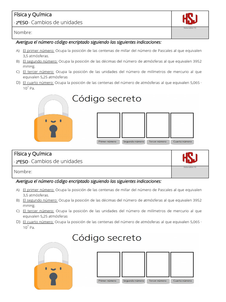 Código encriptado en Física y Química | PDF