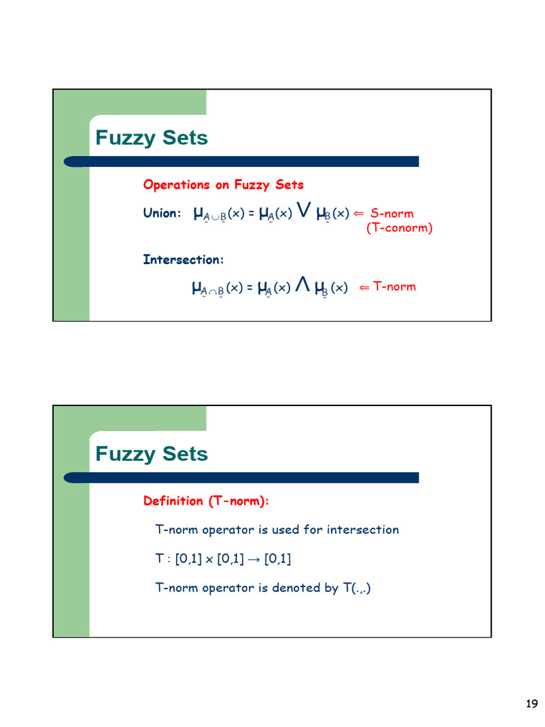 Fuzzy Set Operations and T-norms | PDF