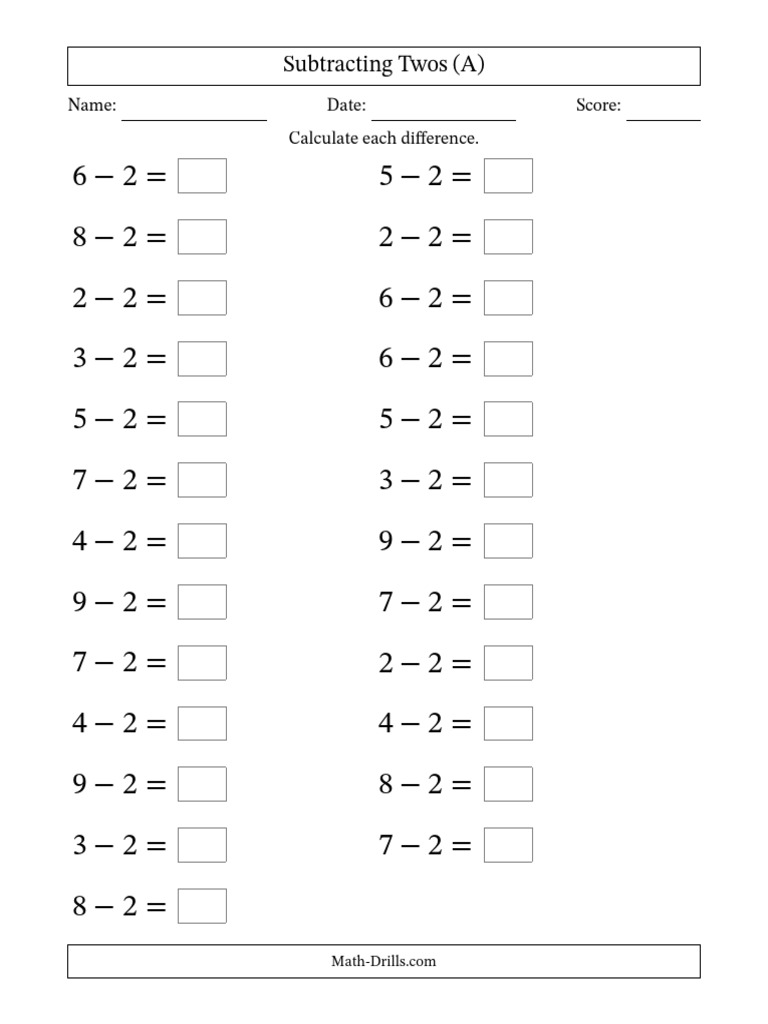 Subtracting Twos All.1669768203 | PDF