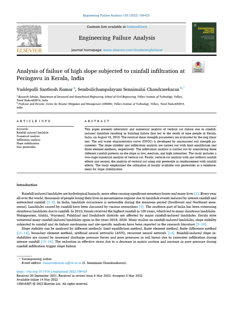 Rainfall-Induced Landslide Analysis in Kerala | PDF | Soil Mechanics ...