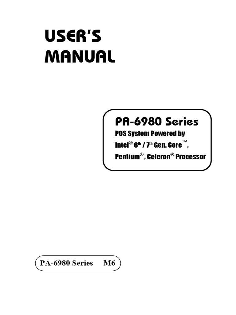 PA-6980 Manual | PDF | Bios | Usb