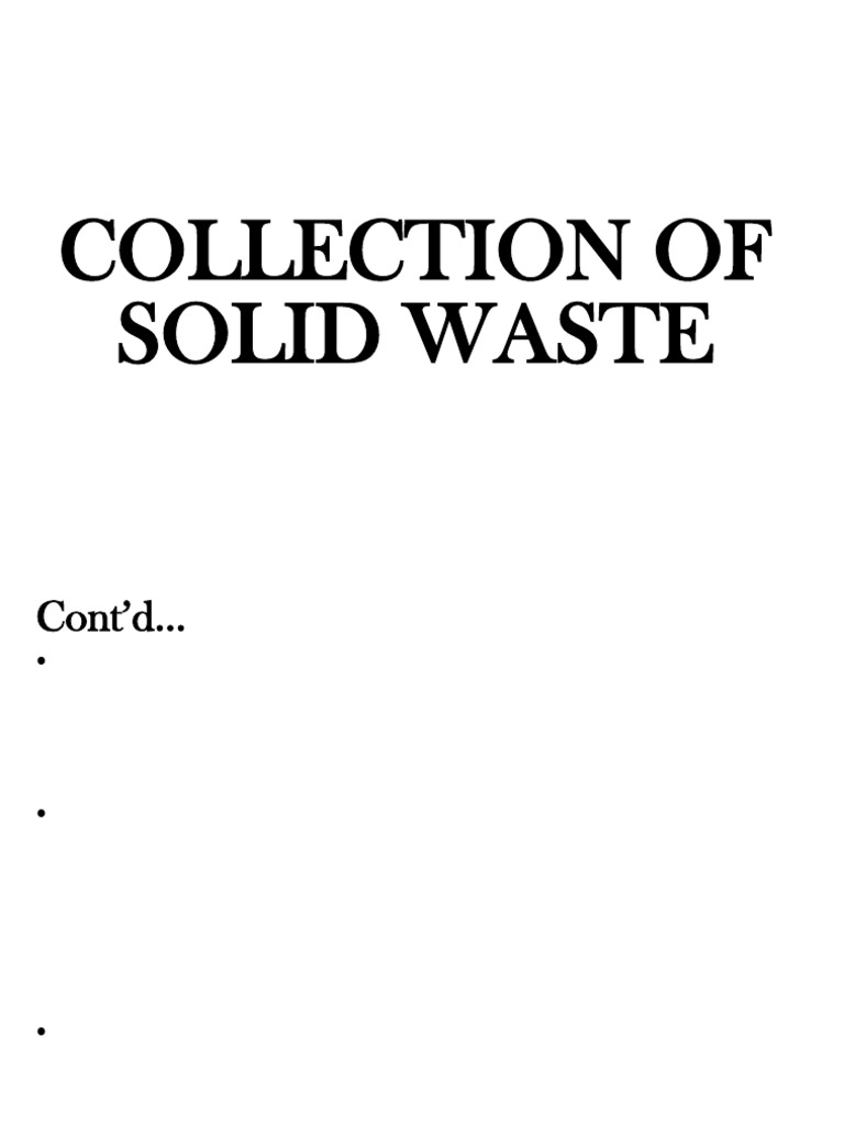 Solid Waste Collection Systems Overview | PDF | Municipal Solid Waste ...