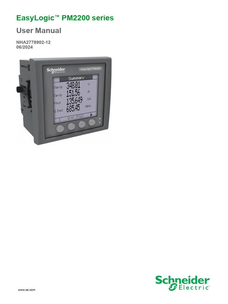 EasyLogic PM2200 User Manual Guide | PDF | Electrical Engineering ...