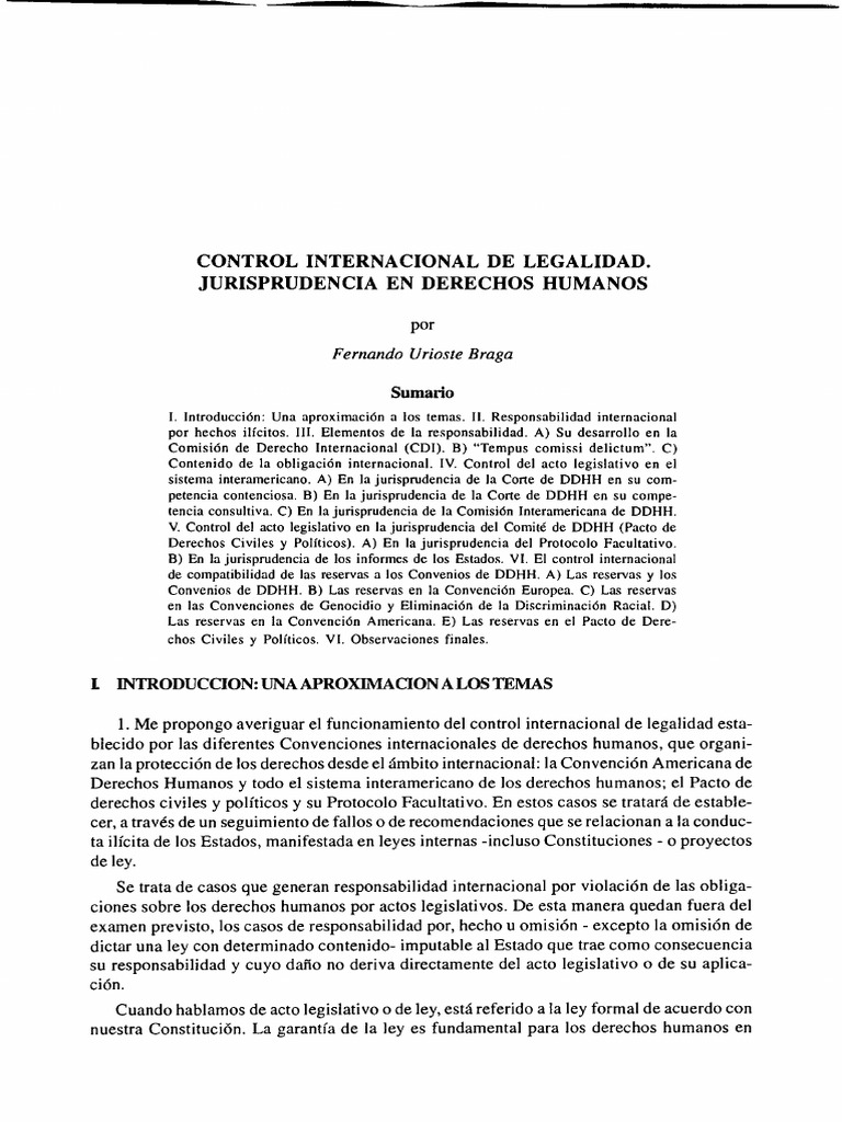 Control Legal Internacional en DDHH | PDF | Convenio europeo de ...