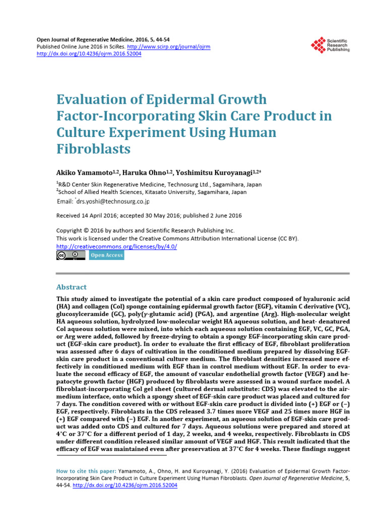 Evaluation of Epidermal Growth Factor-Incorporatin | PDF | Angiogenesis ...