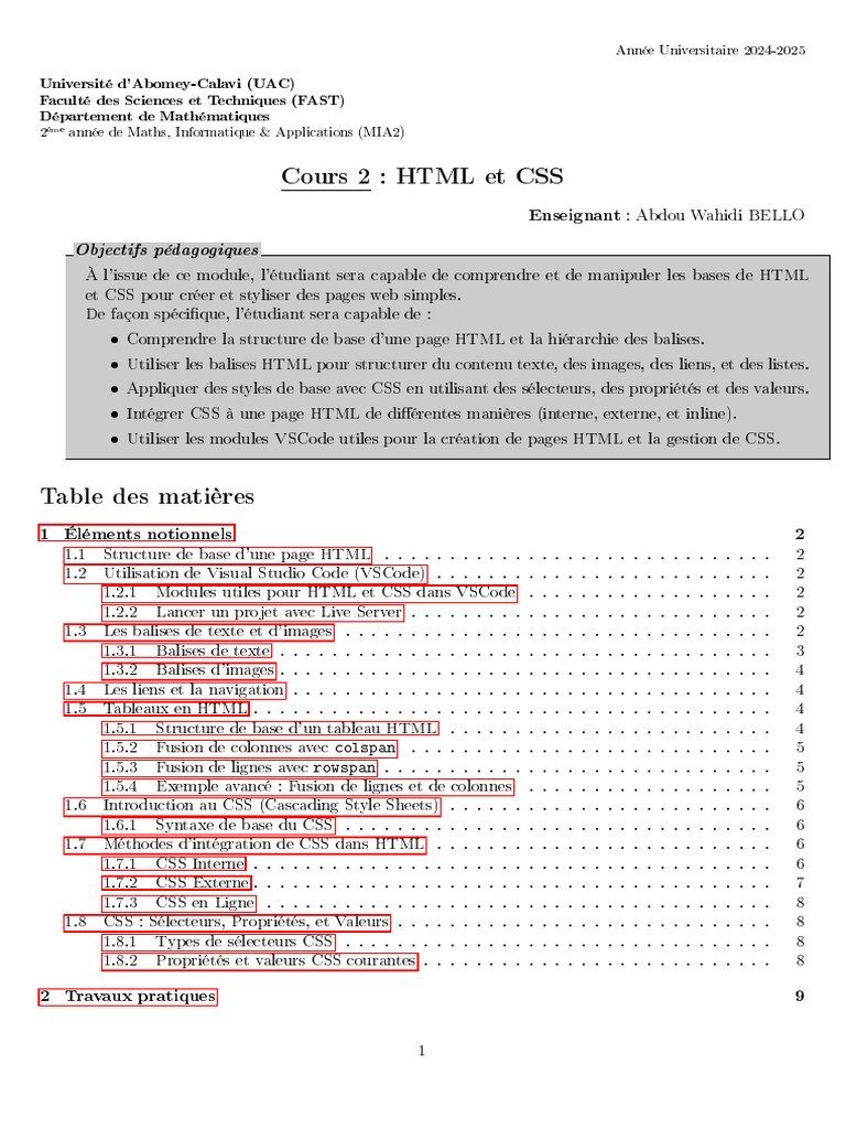 Structure HTML et CSS Externe | PDF | Élément HTML | Html