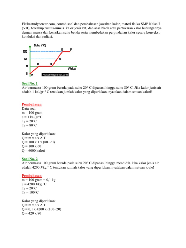 Soal Ipa Kelas 7 Suhu Dan Kalor My Education Work