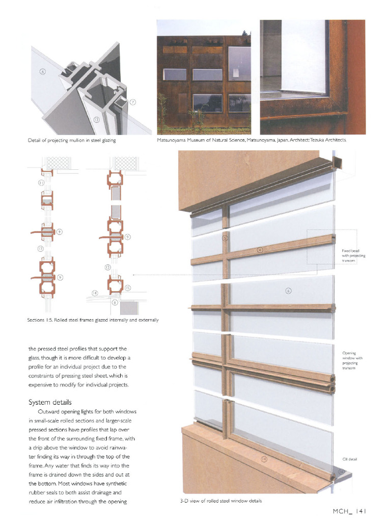 Steel Glazing Mullion Projection Details | PDF | Window | Wall