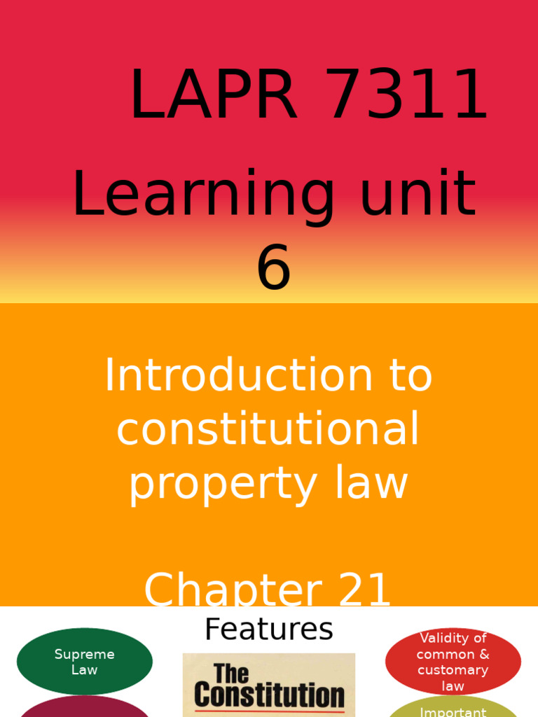 Constitutional Property Law Overview | PDF | Eminent Domain | Property