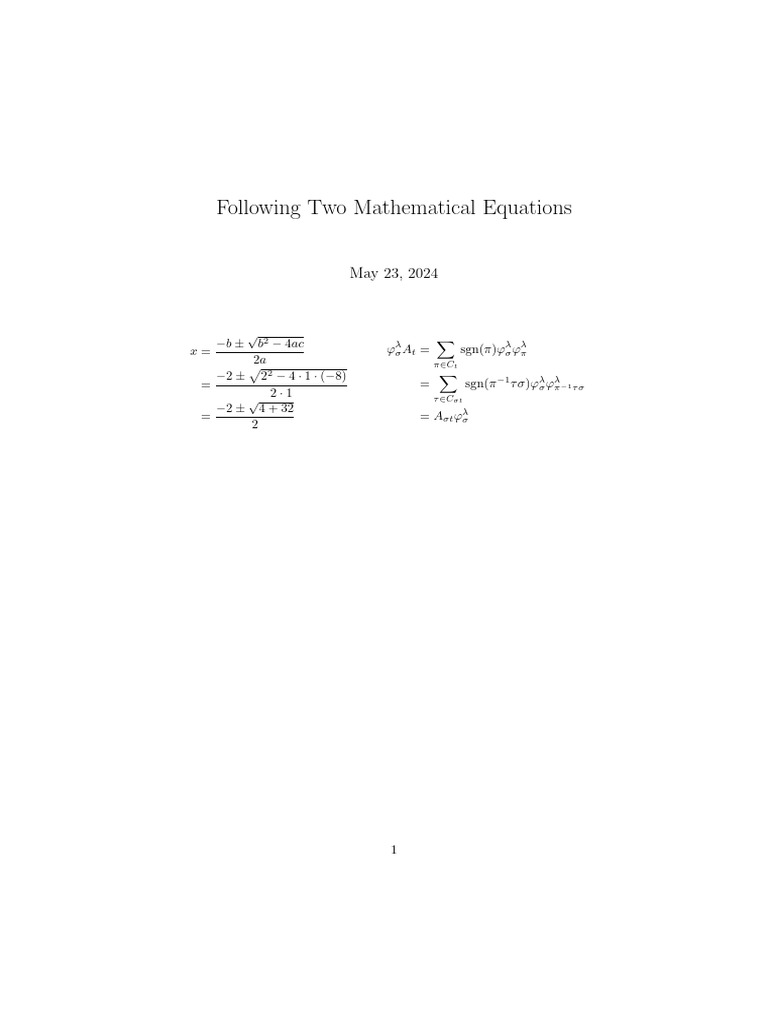 Mathematical Equations and Theorems | PDF