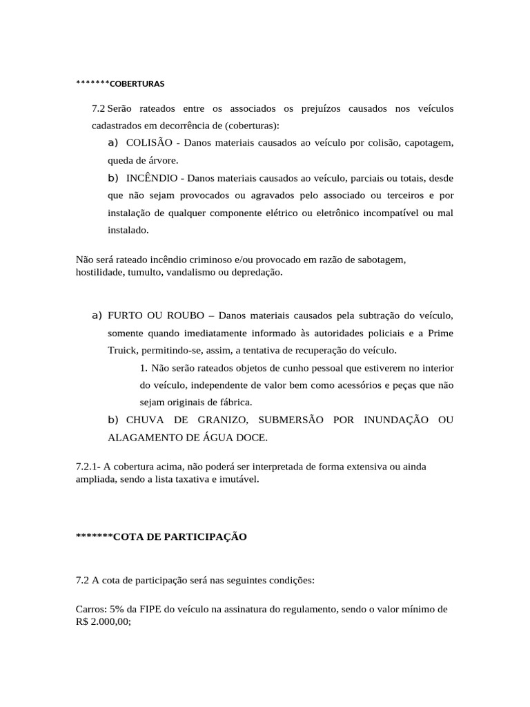 Coberturas e Exclusões em Proteção Veicular | PDF | Indenização