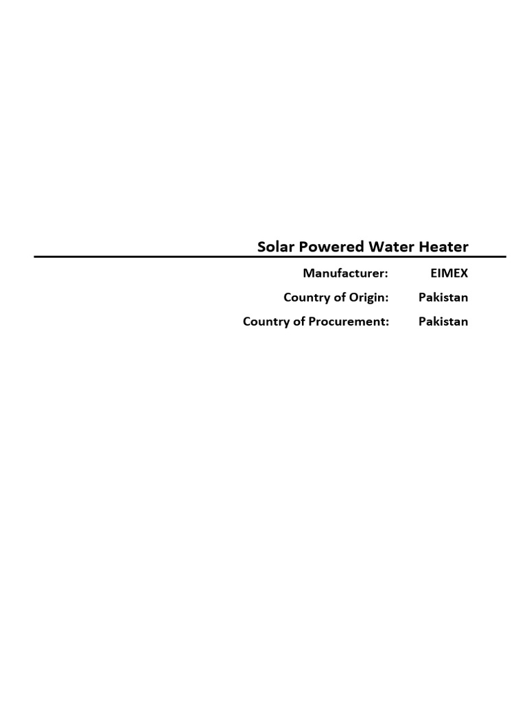 EIMEX Solar Water Heater Overview | PDF | Water Heating | Vacuum Tube