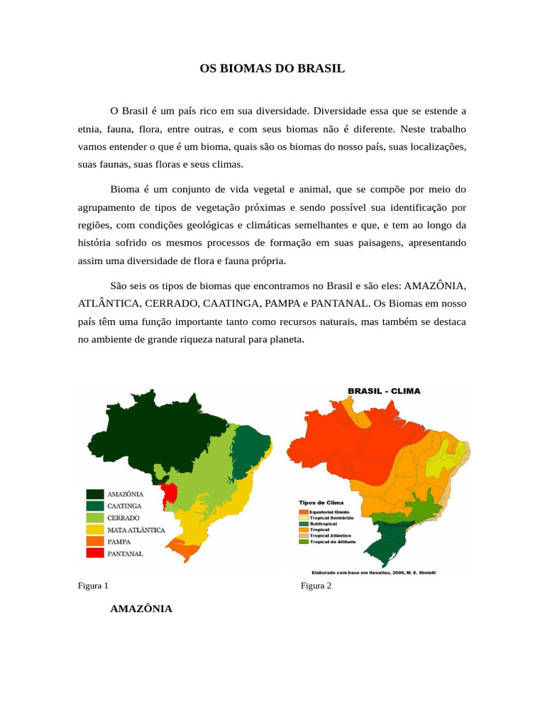 Biomas do Brasil: Diversidade e Características | PDF | Brasil