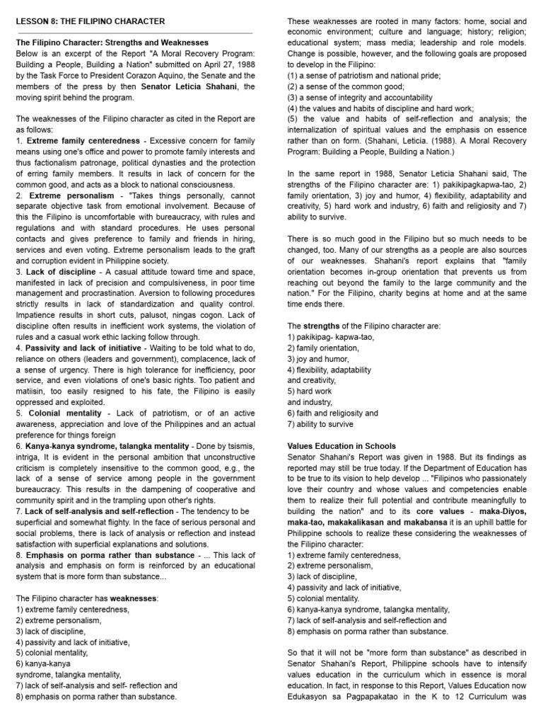 Notes the filipino character pdf shame guilt emotion 