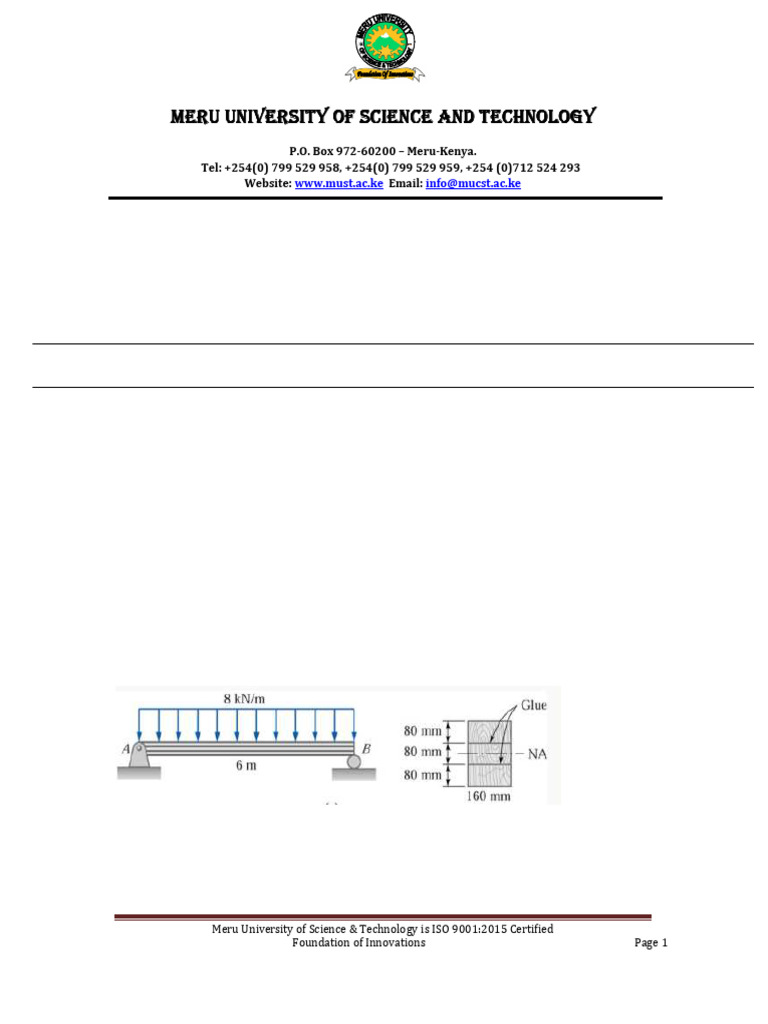 Ect 3353 Strength of Material III 1 | PDF | Bending | Beam (Structure)
