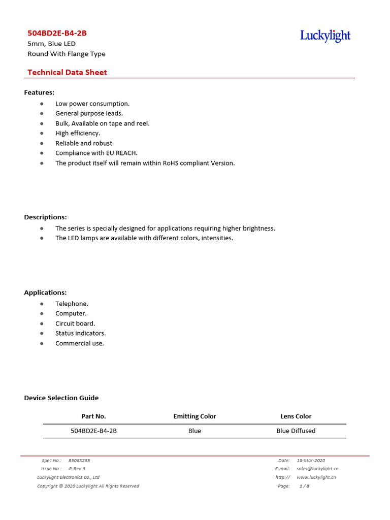504BD2E-B4-2B | PDF | Electrostatic Discharge | Light Emitting Diode