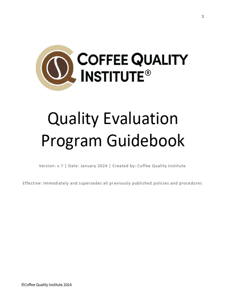 QE Program Guidebook v7 202401 | PDF | Taste | Coffee