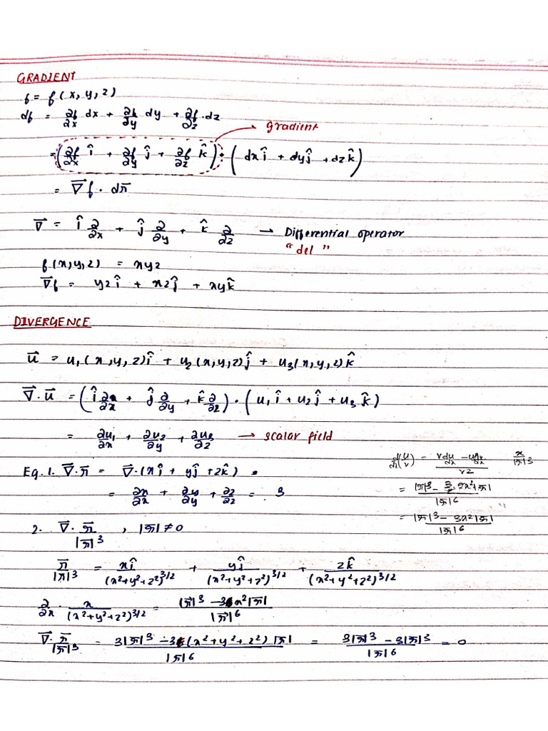 Gradient and Divergence | PDF