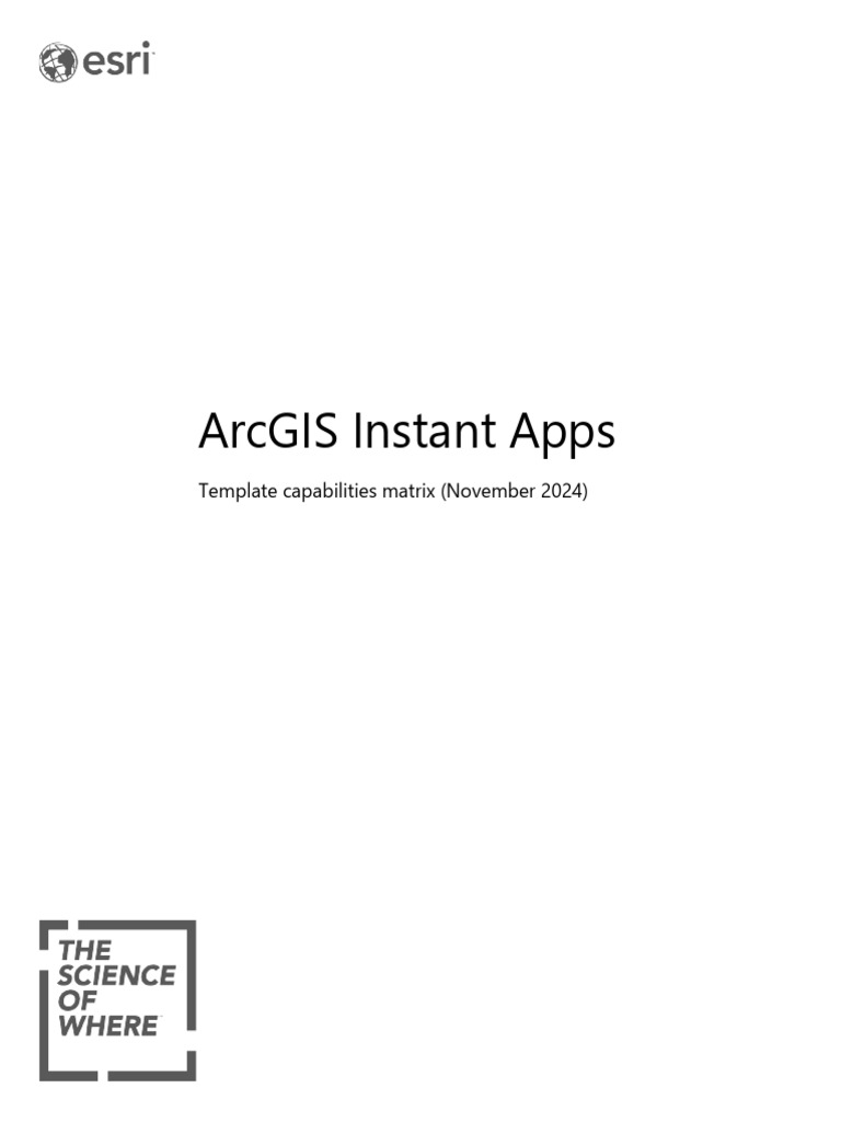 ArcGIS Instant Apps Template Matrix | PDF | Computing | Software