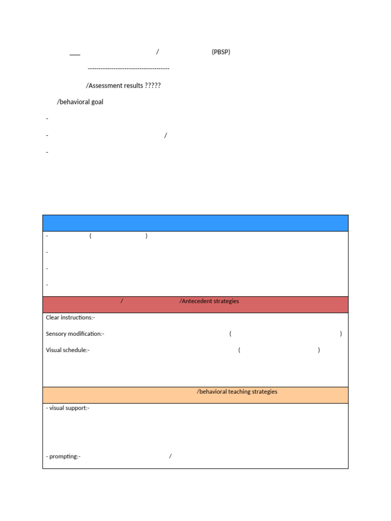 behavioral plan | PDF