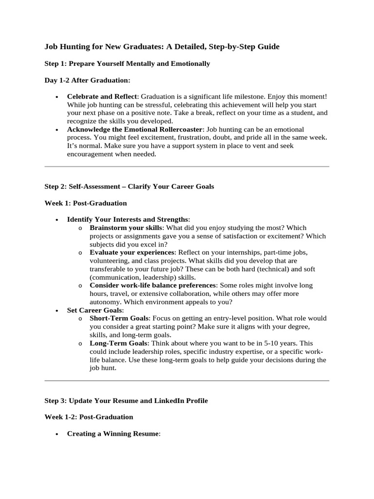 Job Hunting Guide for New Graduates | PDF | Résumé | Linked In