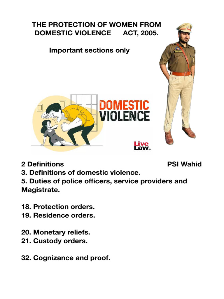 The Protection of Women From Domestic Violence Act, 2005 | PDF ...