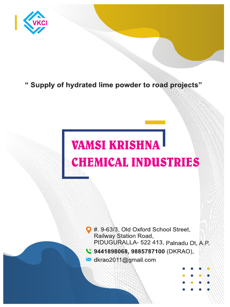Hydrated Lime Powder For Road Projects - Compressed | PDF