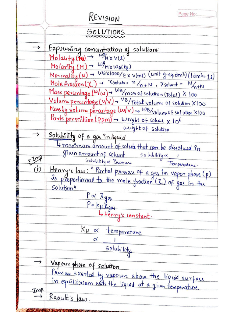 Ch-Solutions (Revision) | PDF