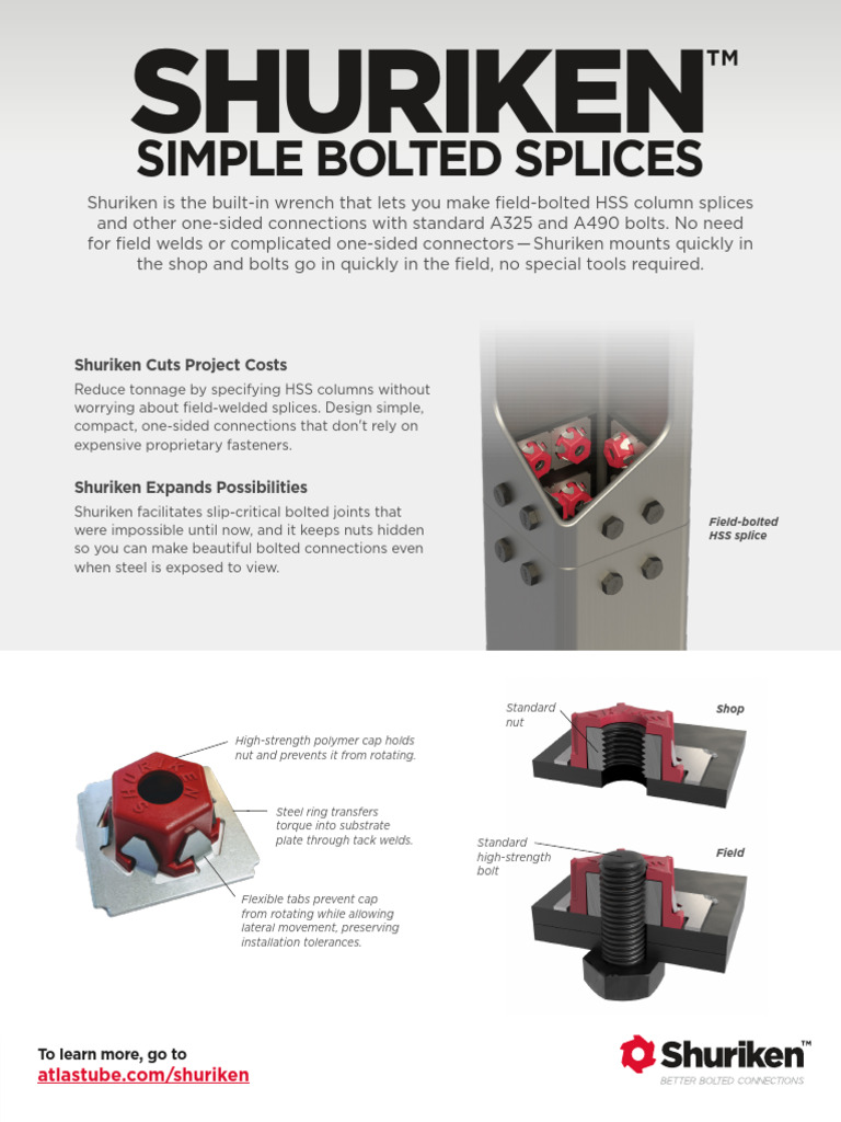 Shuriken: Efficient HSS Column Splices | PDF | Nut (Hardware) | Screw