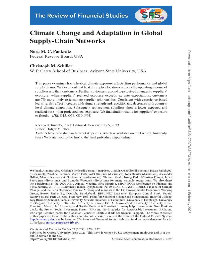Climate Impact on Supply Chains | PDF | Supply Chain | Climate Change