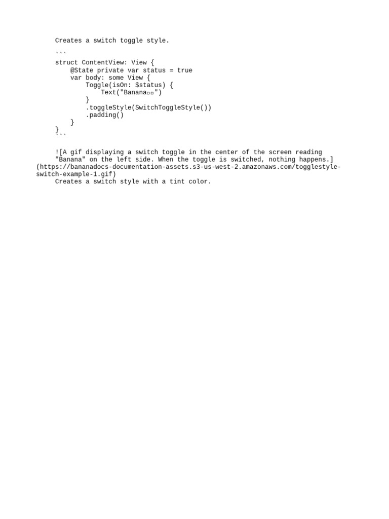 Switch Toggle Style Example In Swiftui Pdf