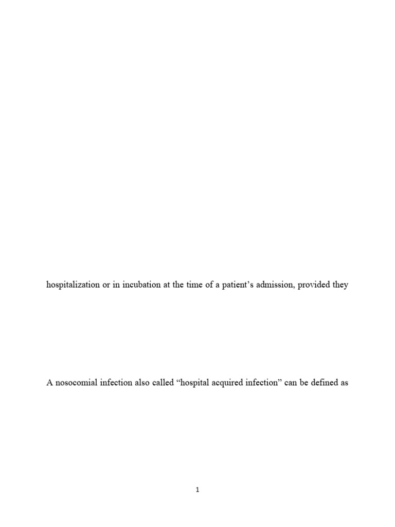 Community vs. Nosocomial Infections | PDF | Hospital Acquired Infection ...