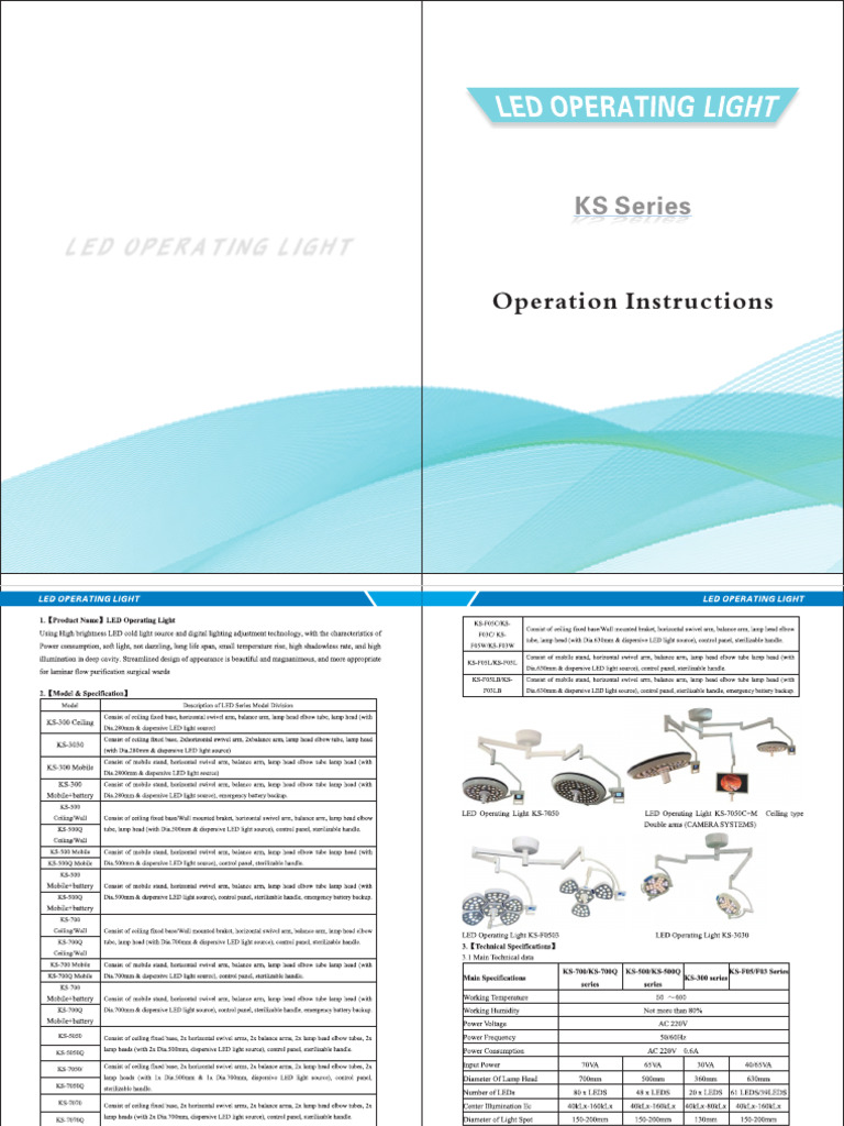 User Manual For LED Operation Lamp V.230327 | PDF