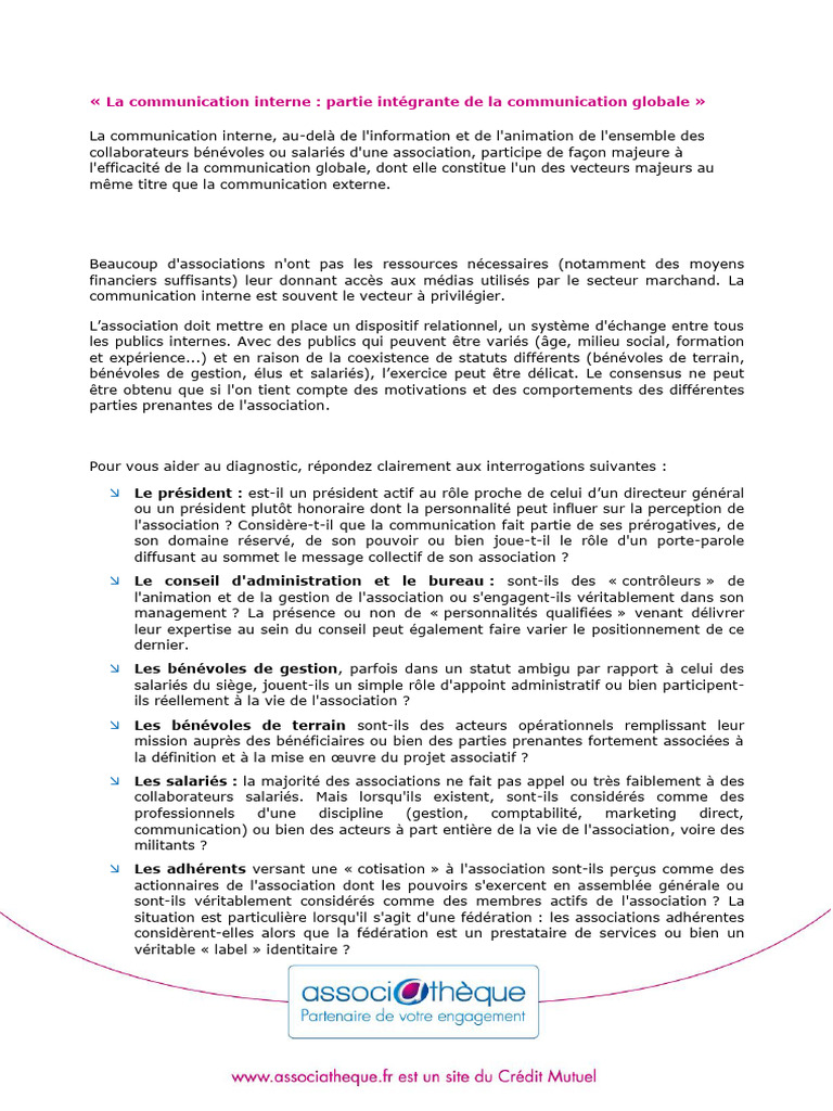 Communication interne en association | PDF | la communication | Business
