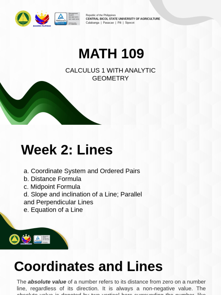 MATH 109 Coordinates and Lines | PDF | Cartesian Coordinate System ...